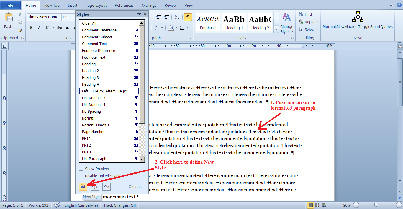 How to define a new style