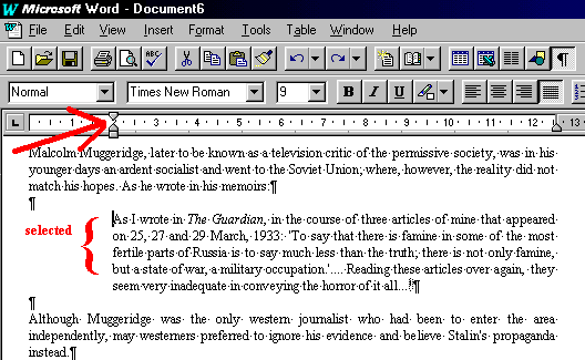 Long quote formatted by indent