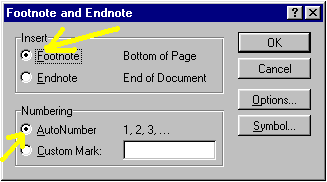 Insert Footnote instruction